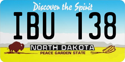 ND license plate IBU138
