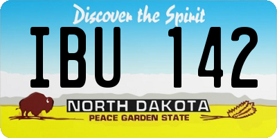 ND license plate IBU142