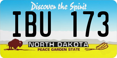 ND license plate IBU173