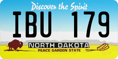 ND license plate IBU179
