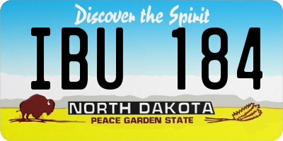 ND license plate IBU184