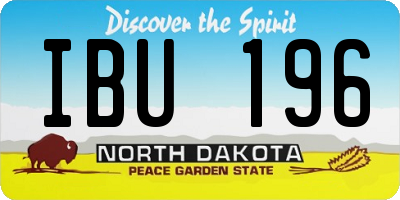 ND license plate IBU196