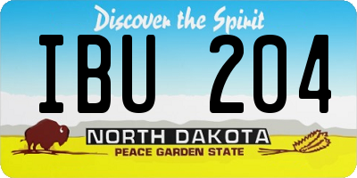 ND license plate IBU204