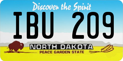 ND license plate IBU209