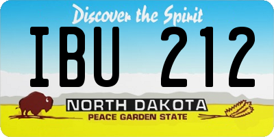 ND license plate IBU212