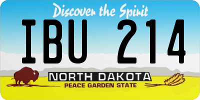 ND license plate IBU214