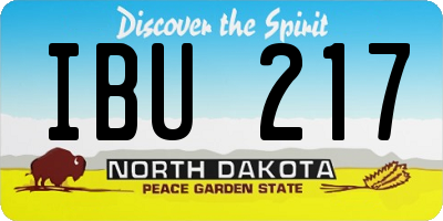 ND license plate IBU217