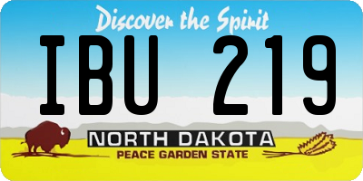 ND license plate IBU219