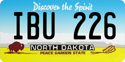 ND license plate IBU226