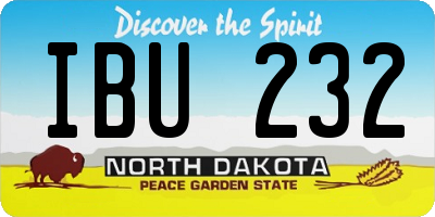 ND license plate IBU232