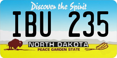 ND license plate IBU235