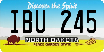 ND license plate IBU245