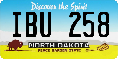 ND license plate IBU258