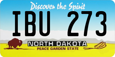 ND license plate IBU273