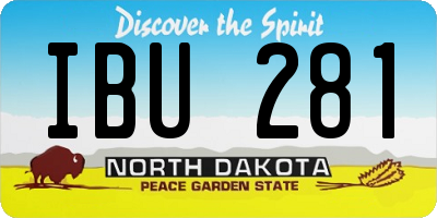 ND license plate IBU281