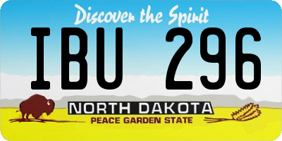 ND license plate IBU296