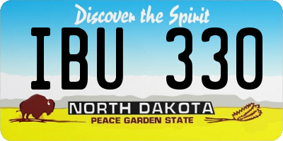ND license plate IBU330