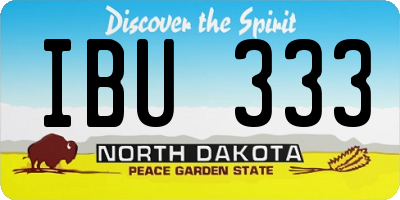 ND license plate IBU333