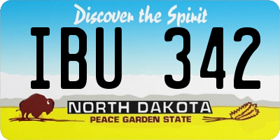 ND license plate IBU342