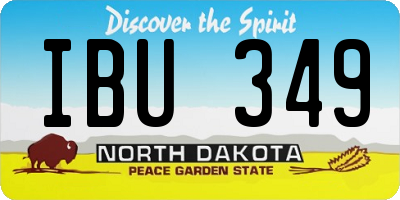 ND license plate IBU349