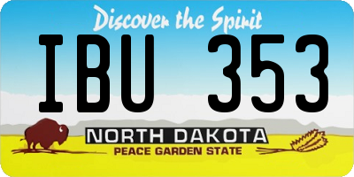 ND license plate IBU353