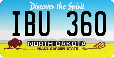 ND license plate IBU360