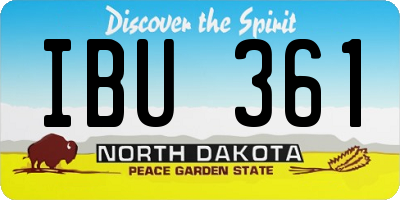 ND license plate IBU361