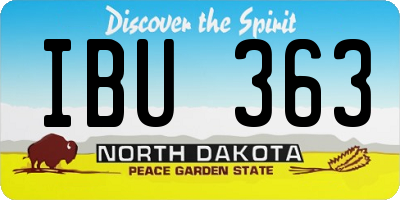 ND license plate IBU363