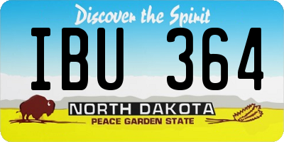 ND license plate IBU364