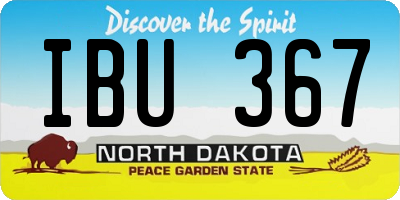 ND license plate IBU367