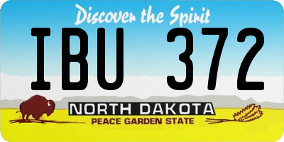 ND license plate IBU372