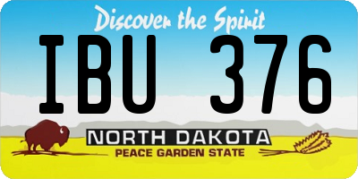 ND license plate IBU376