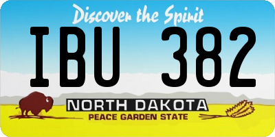 ND license plate IBU382