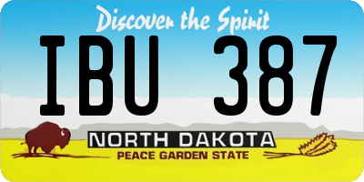 ND license plate IBU387