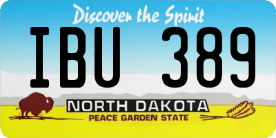 ND license plate IBU389