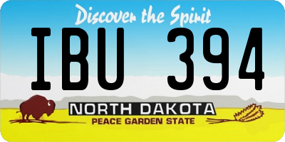 ND license plate IBU394