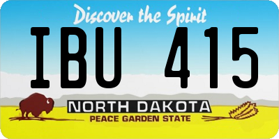 ND license plate IBU415