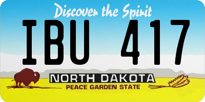 ND license plate IBU417