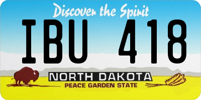 ND license plate IBU418