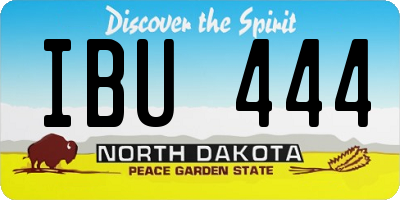 ND license plate IBU444