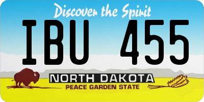 ND license plate IBU455