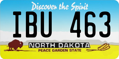ND license plate IBU463