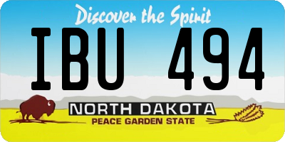 ND license plate IBU494