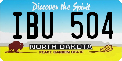 ND license plate IBU504