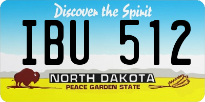 ND license plate IBU512