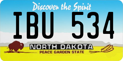 ND license plate IBU534