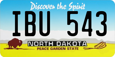 ND license plate IBU543