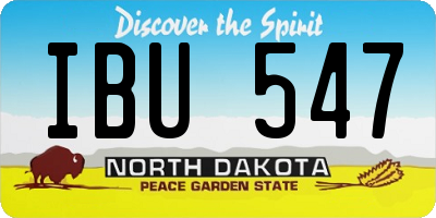 ND license plate IBU547
