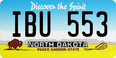 ND license plate IBU553