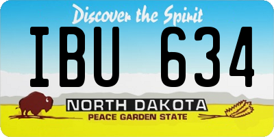 ND license plate IBU634